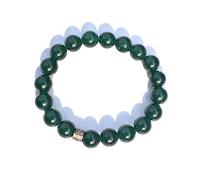 INDIA MADE Pulsera de jade verde con cristal de relajación natural para equilibrar chakras, piedra de meditación de jade auténtico, fuerza y bienestar, 10 mm, pulsera -B08939HZVL