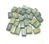 INDIA MADE Ruby Zoisite - Juego de runas de cristal curativo, 25 piezas, B08FJF5395, plata, zafiro creado, Plata, Zafiro sintético