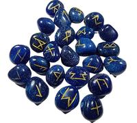 INDIA MADE Runas de piedra natural de ónix azul, 100 quilates, B09CMQTTRP