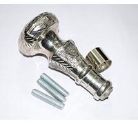 india.nautical.store Bastón de madera vintage antiguo con mango de latón plateado para regalo, 7 cm