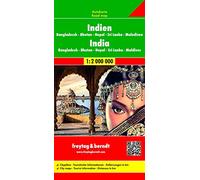 India, Nepal, Bangladesh, Sri Lanka, Bután, Madivas, mapa de carreteras. Escala 1:20.000.000. Freytag & Berndt.: Wegenkaart 1:2 750 000 (Auto karte)