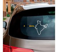 India País Mapa Contorno Pegatina Calcomanía Vinilo Indio - 2 Pegatinas Blancas 10.2cm - Para Coche Barco Portátil Taza Sin Fondo Troquelada