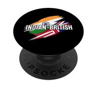 India Reino Unido Bandera Pride Heritage Fans PopSockets PopGrip Adhesivo