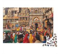India Street Puzzle for Adultos 1000Piezas Reciclable Paper Bustling Market Jigsaw Puzzle Parent Child Game Props Developing Boy & Girl‘s Intelligence Toy 38x26cm/1000pcs