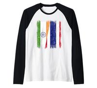 India, Tailandia, Media Bandera, raíces tailandesas Indias Camiseta Manga Raglan