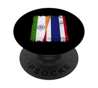 India, Tailandia, Media Bandera, raíces tailandesas Indias PopSockets PopGrip Adhesivo