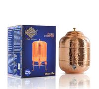 Indian Art Villa Dispensador de agua de cobre puro hecho a mano, tanque de almacenamiento para cocina, uso doméstico 338 oz