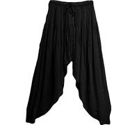 Indian Bohemian Alibaba Gypsy Hippie Yoga Mezcla de Algodón Pantalones Harem Talla Única, Negro, talla única