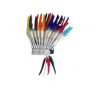 Indian Inspired Feather Headdress Headwear Fancy Dress Head Accessories Headpiece Headband Indian Hat for Dance Party Cosplay