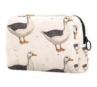 Indian Runner Ducks - Bolsa de cosméticos para mujer, neceser de viaje, bolsa organizadora grande con cremallera, multicolor, 18.5x7.5x13cm/7.3x3x5.1in, Neceser