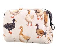 Indian Runner Ducks - Bolsa de cosméticos para mujer, neceser de viaje, bolsa organizadora grande con cremallera, multicolor, 18.5x7.5x13cm/7.3x3x5.1in, Neceser