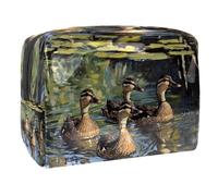 Indian Runner Ducks - Neceser de natación para mujer, neceser de viaje, grande, PVC, organizador de maquillaje, con cremallera, multicolor, 18.5x7.5x13cm/7.3x3x5.1in, Neceser