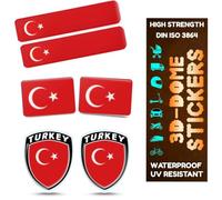INDIAN STORE 24 Pegatinas de gel 3D, diseño de bandera impermeable, protección UV, 3D, vinilo, coche, moto, bicicleta, portátil, banderas de país, alta calidad, símbolos nacionales del mundo (Turquía