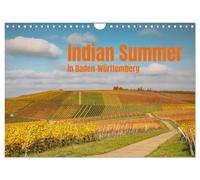Indian Summer in Baden-Württemberg (Wandkalender 2026 DIN A4 quer), CALVENDO Monatskalender: Herbstlich gefärbte Weinberge im Schwäbischen