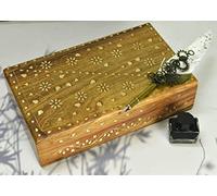 Indian Wooden Box, Decorative Wooden Brass Box, Keepsake, Wooden Jewellery Box, Treasure Chest, Tea Box, Hand Crafted Wooden Decorative Trinket Jewellery Box Organiser (Full Brass, 10 X 6 Inche)