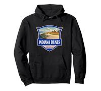 Indiana Dunes National Park Ilustración Retro Insignia Sudadera con Capucha