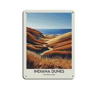 Indiana Dunes National Park Poster Art Retro Poster Metal Tin Sign Chic Art Retro Iron Painting Bar People Cave Cafe Family Garage Poster Wall Decor 12x16inch (30x40cm)