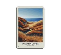Indiana Dunes National Park Poster Art Tin Sign Vintage Metal Pub Club Cafe Bar Home Wall Art Poster Retro 8x12inch (20x30cm)