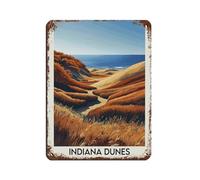 Indiana Dunes National Park Póster de estaño vintage de metal para pub, club, cafetería, bar, decoración de pared para el hogar, póster retro de 30 x 40 cm