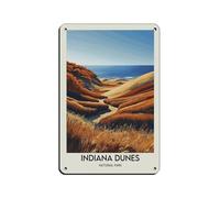Indiana Dunes National Park - Póster de metal vintage para pub, club, cafetería, bar, decoración de pared para el hogar, póster retro de 20 x 30 cm