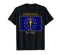 Indiana Flag 19th US State 1816 Indiana Native Camiseta