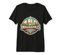 Indianápolis Indiana Souvenir City State Capital Memorabilia Camiseta Premium