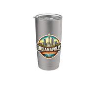 Indianápolis Indiana Souvenir City State Capital Memorabilia Vaso térmico de acero inoxidable de doble pared