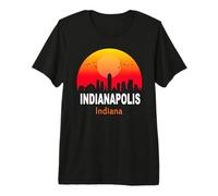 Indianapolis Indiana Vintage Sunset Retro City State USA Camiseta Premium