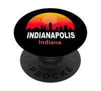 Indianapolis Indiana Vintage Sunset Retro City State USA PopSockets PopGrip Adhesivo