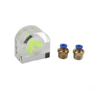 Indicador acrílico de flujo de refrigeración por agua para monitor de rotación del motor de husillo de PC, medidor de flujo de refrigerante líquido transparente con accesorios de conexión rápida