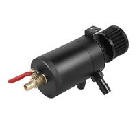 indicador agua diésel auto Kit de tanque de lata de captura separador de aceite con 2 puertos, depósito de combustible Universal de 5oz/150ml con filtro de válvula de drenaje