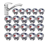 Indicador de agua caliente y fría, 20 etiquetas impermeables para grifo, etiquetas impermeables para grifo, botones de señales de calor y frío para grifo, ducha, cocina, de una sola manija