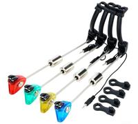 Indicador de alarma de mordida de pesca con luz LED para pesca de carpas para visión nocturna, dispositivo de señal de oscilación compatible con sistema de alarma de gancho, color rojo, 23 cm de