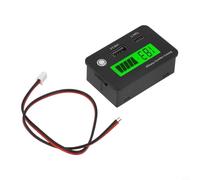 Indicador de capacidad DC 8-30V para coche, motocicleta, pantalla LCD ácido Li-Ternario, puerto USB .0, medidor medidor negro
