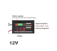 Indicador de Capacidad de Batería de Litio Lifepo4 Cargador USB Voltímetro Panel Medidor de Voltaje Probador 12V Coche Motocicleta