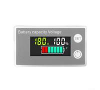 Indicador de capacidad de batería LCD DC 8-100V Medidor digital de voltaje para células de hierro terernario de litio ácido con función de memoria de apagado blanco (colorido)