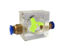 Indicador de flujo de agua, vidrio de visión de flujo visual cuadrado de 2 vías para tuberías, monitor de dirección de flujo líquido, herramienta de observación de fontanería (16 mm)