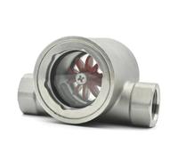 Indicador de flujo de ventana de acero inoxidable 304, tornillo interior BSPT de 1/4 "-" 2 "con impulsor, observador de flujo de superficie, agua y aceite(3/8")