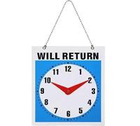 Indicador de hora de plástico, altamente visible, para puerta de oficina, señal de regreso, con diseño de reloj, perfecto para uso comercial y dirigir a los clientes con una legibilidad clara