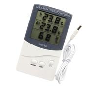 Indicador de humedad y temperatura interior y exterior con sonda, | Pantalla climática LCD para interiores y exteriores con lectura máxima y mínima para controles diarios del hogar y