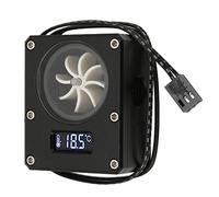 Indicador de Medidor de Flujo, Flujo de Refrigeración por Agua para PC E Indicador de Temperatura de la CPU G1/4 Roscado 8 Impulsor con Interfaz Pequeña de 3 Pines, Medidor de Flujo de Agua(Negro)