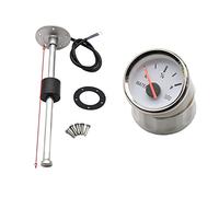 Indicador de nivel de agua, Sensor de nivel de agua de combustible con calibre de nivel de agua de 52 mm Indicador de tanque de agua 0-190ohm for automóvil en bote 9-32V(280mm)