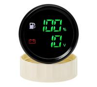 Indicador de nivel de combustible + temperatura del agua con advertencia Digital Dual 52mm 2 en 1 for Sensor de nivel de combustible 0-190ohm Antivibración(Fuel and Volt)
