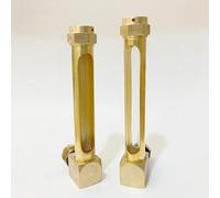 Indicador de nivel de líquido de aceite de latón - Indicador de mirilla en forma de L con ventana doble for torno y motores 1 pieza(1/4inx150mm)
