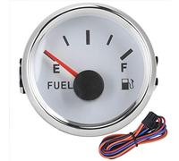 Indicador de nivel de tanque de aceite de 52 mm / 2 pulgadas, indicador de nivel de tanque de combustible y aceite, medidor de puntero de señal de 0-190ohm para coche de barco marino(Esfera blanca)