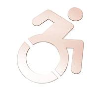 Indicador De Pared Espejo Acrílico for Uso En Exteriores, Advertencia for Silla Ruedas, Solo Instrucciones, 1 Ud(RoseGold,12x10cm)