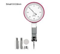 Indicador de prueba de palanca para medición de precisión: graduación de 0,002 mm, rango de 0-0,8 mm, cuerpo de latón con chapado en cromo, opciones de esfera pequeña/grande (pequeño 0-0,8 mm)