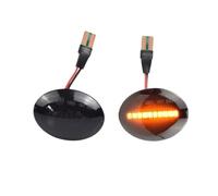 Indicador Espejo Lateral Luces De Posición Laterales para FIAT 500 500C Y 500L LED Dinámicas T10 Luces De Guardabarros 51825157 0000046813514 0046550560 Coche LED Intermitente(Dynamic Smoked Black)