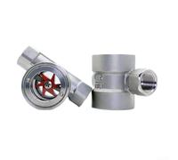 Indicador industrial de flujo de agua de vidrio de vista de acero inoxidable 304 para tuberías DN10-DN50 con rosca interna, instalación horizontal o vertical para monitorear aceite, gas, ácido, álcali