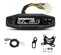 Indicador kilometraje Motocicleta AD - Tablero digital para motocicleta, universal, KM/H, luz de señal giro, voltímetro, medidor aceite, tacómetro, medidores